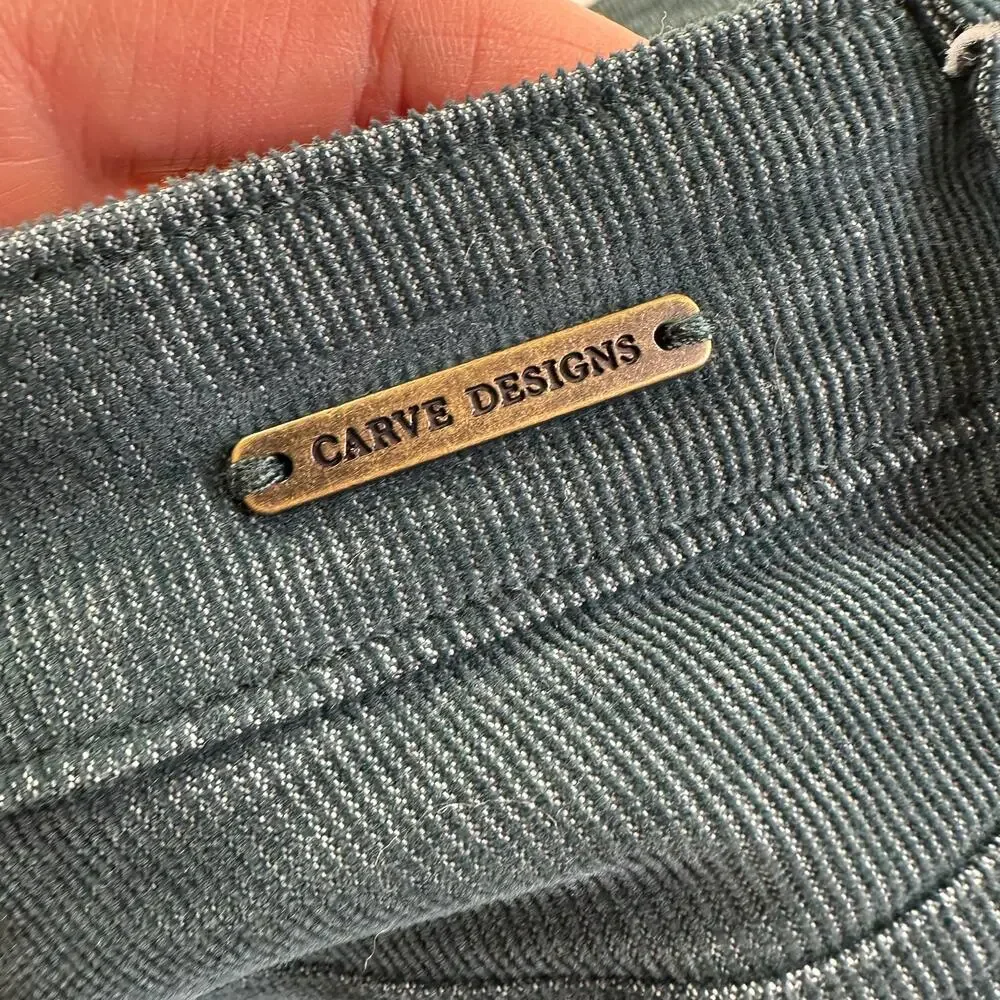 Carve Designs Skyler Pants Womens 6 Green Teal Skinny Corduroy Organic Cotton - Picture 7 of 13